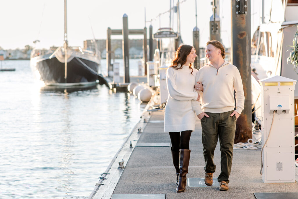 downtown newport engagement session