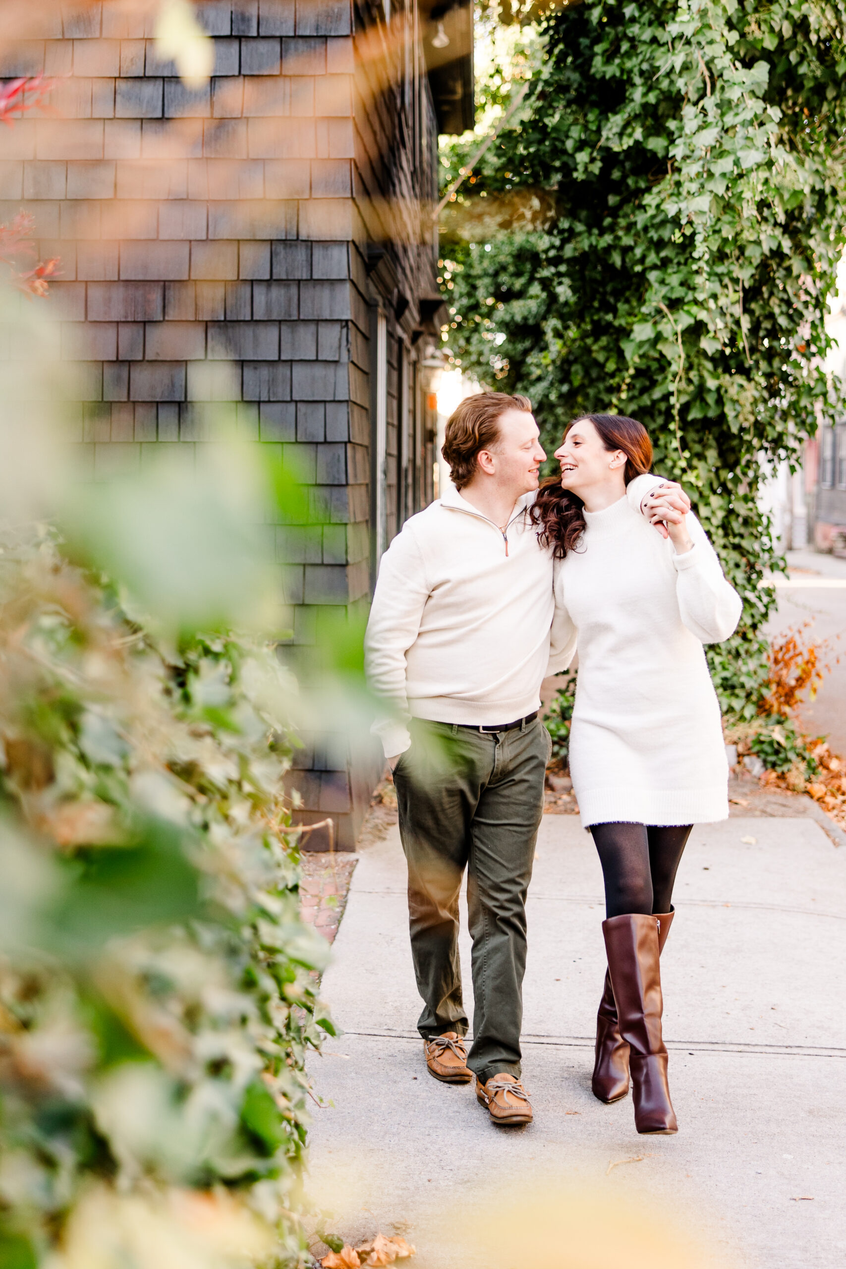downtown newport engagement session